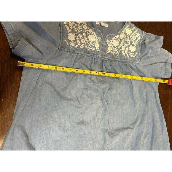 Go Softly Patio Floral Embroidered Dress Women Large Lounge Grandma Mumu House - Picture 4 of 13